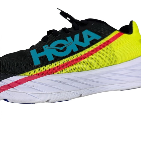 Hoka One One Rocket X Shoes Mens Size 12 Black Yellow Road Running Sneakers - Picture 11 of 13